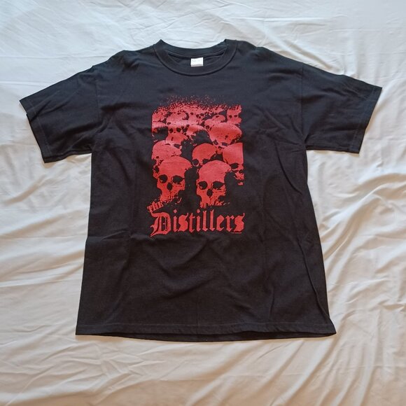Y2K 2004 The Distillers Red Skulls Coral Fang T-Shirt Adult L New Deadstock - Picture 1 of 12